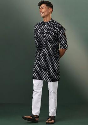 Ethnic Motifs Printed Regular Pure Cotton Kurta With Pyjamas