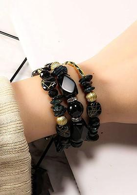 Bohemian Natural Stones Beaded Wraparound Bracelet