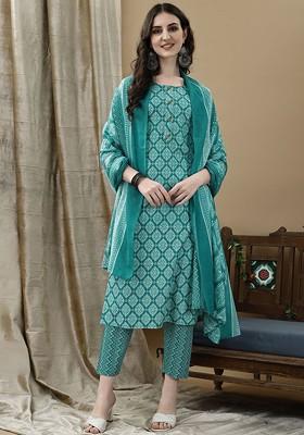 Women Ethnic Motifs Printed Regular Kurta With Trousers And With Dupatta