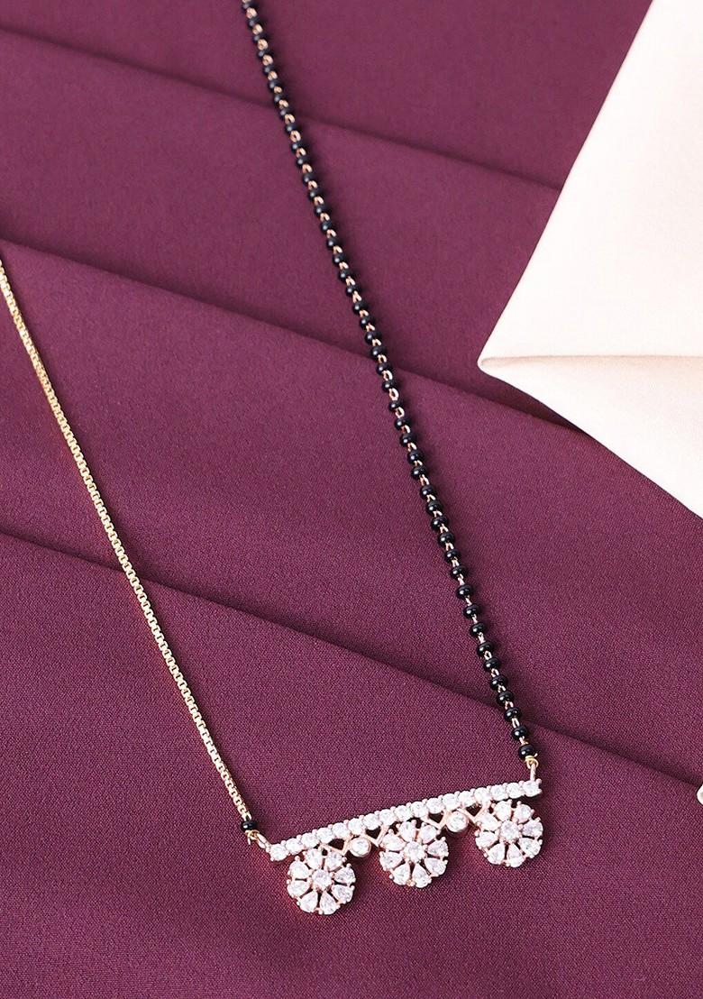 Gold Plated Artificial Stones and Beads Mangalsutra