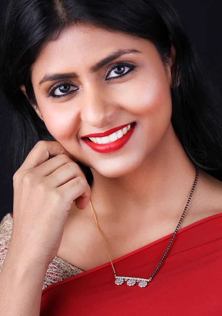 Gold Plated Artificial Stones and Beads Mangalsutra