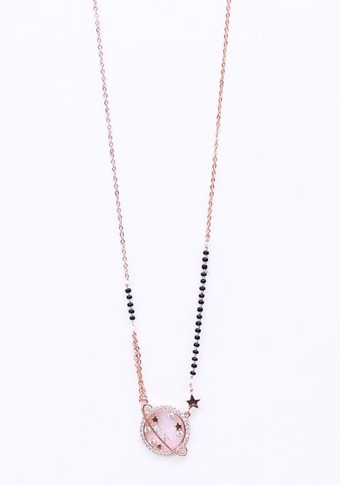 Gold Plated Artificial Stones and Beads Mangalsutra