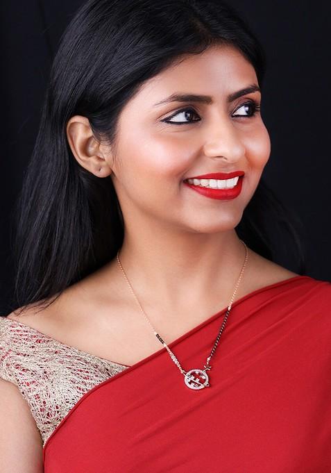 Gold Plated Artificial Stones and Beads Mangalsutra