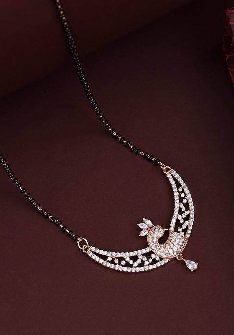 Gold Plated Artificial Stones and Beads Mangalsutra