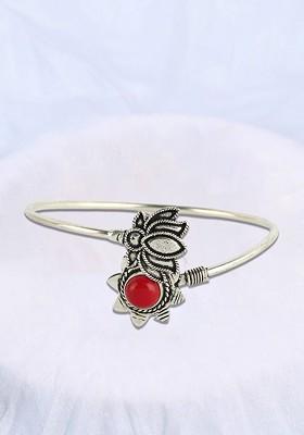 Brass Silver Plated Oxidised Wraparound Bracelet