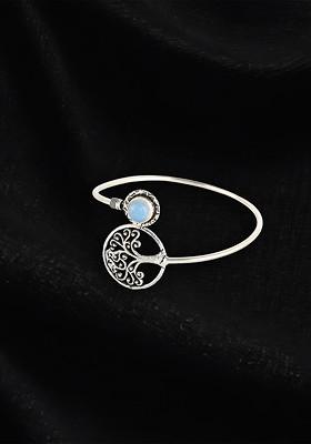 Brass Oxidised Silver Plated Cuff Bracelet