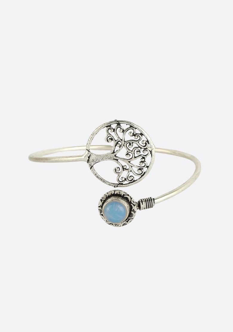 Brass Oxidised Silver Plated Cuff Bracelet