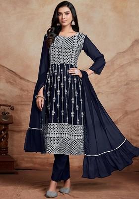 Women Ethnic Motifs Embroidered Regular Chikankari Kurta With Trousers And With Dupatta