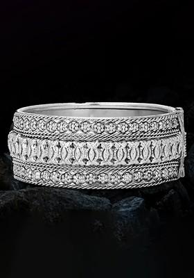 Silver Plated Oxidised Bangle