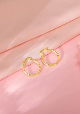 Indya X Giva 925 Silver Gold Plated Contemporary Hoop Earrings