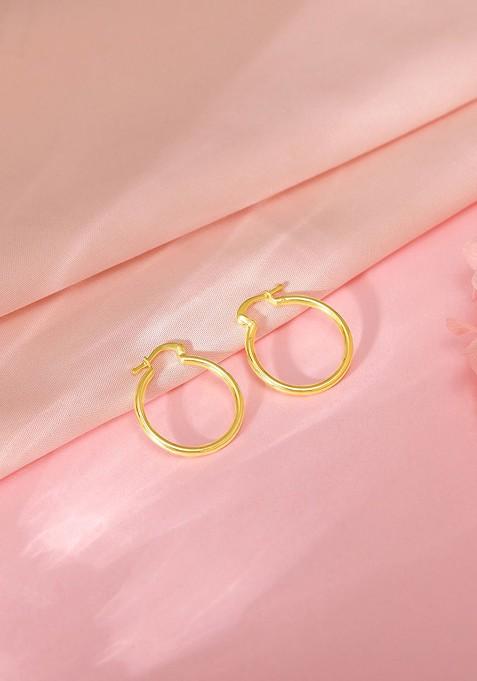 Indya X Giva 925 Silver Gold Plated Contemporary Hoop Earrings