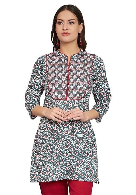 Women Floral Printed Pure Cotton Kurti