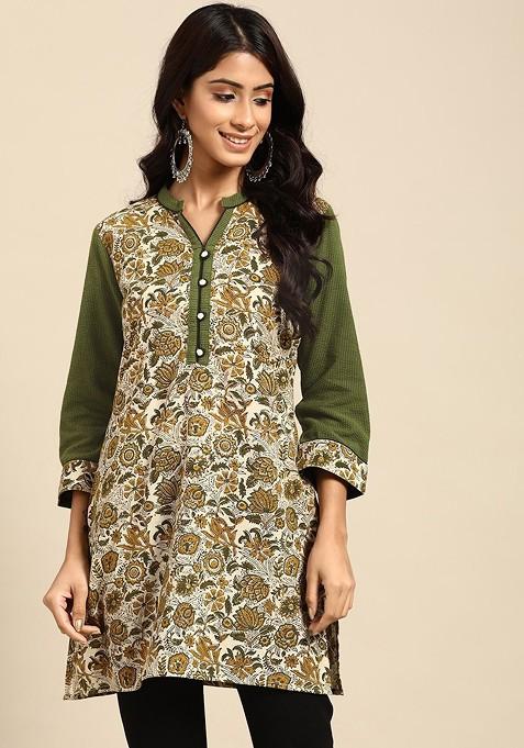 Women Floral Printed Pure Cotton Kurti