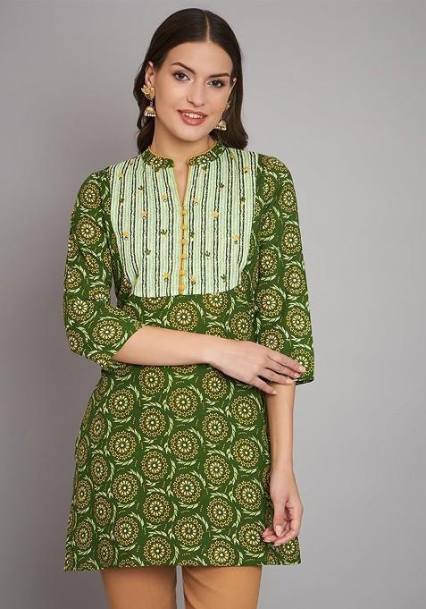 Women Ethnic Motifs Printed Pure Cotton Kurti