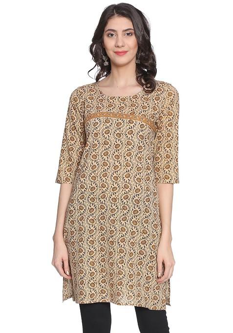 Women Ethnic Motifs Printed Pure Cotton Kurti