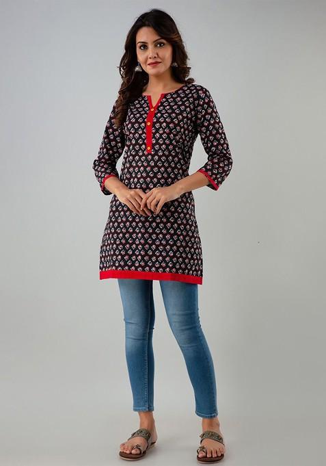 Women Ethnic Motifs Printed Pure Cotton Kurti