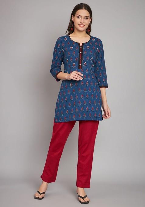 Women Ethnic Motifs Printed Pure Cotton Kurti