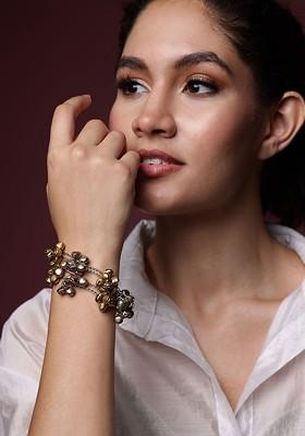 Women Brass Handcrafted Gold Plated Charm Bracelet