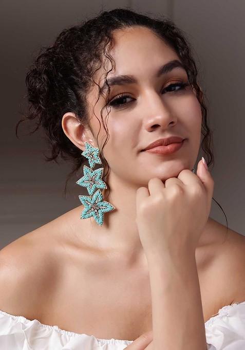 Star Shaped Drop Earrings