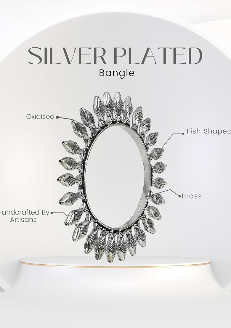 Set Of 2 Silver Plated Bangles