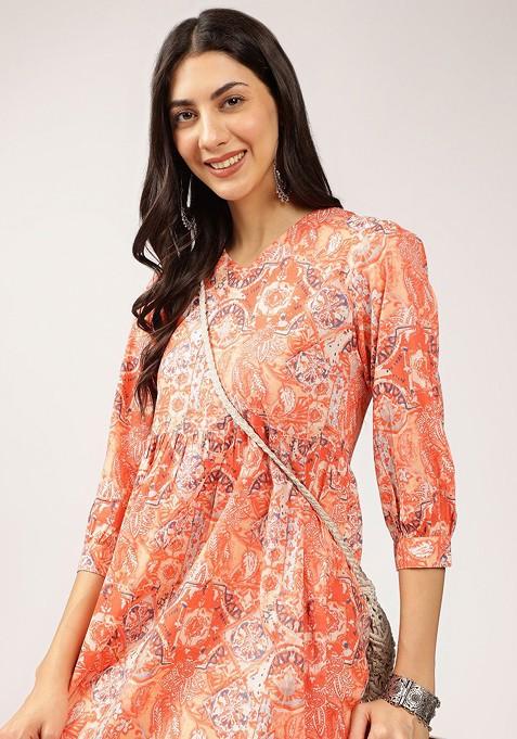 Floral Print Empire Dress