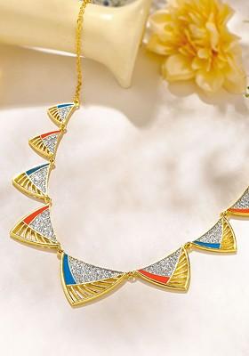 Gold Plated Crystals Stone Studded Necklace