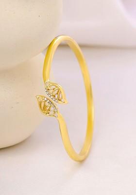 Gold Plated Crystal Beaded Cuff Bracelet