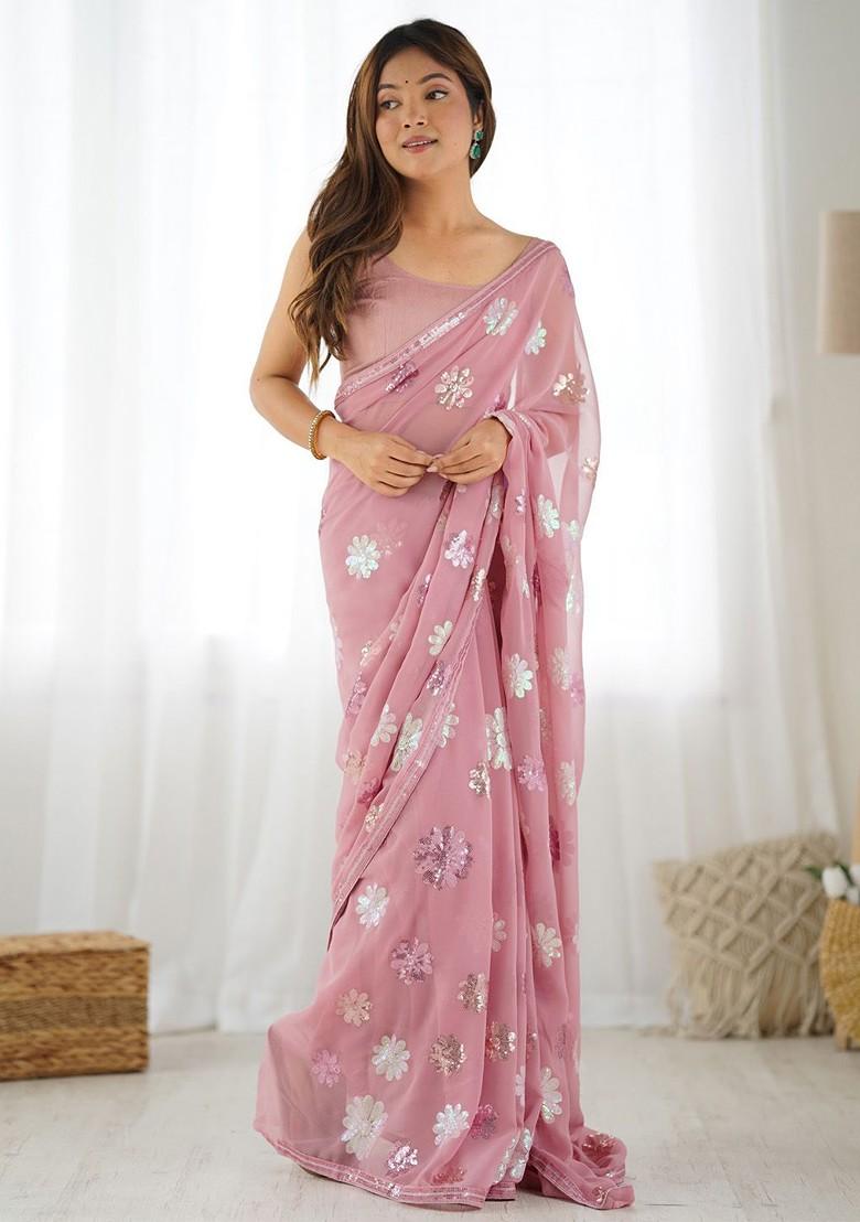 Poly georgette saree hotsell