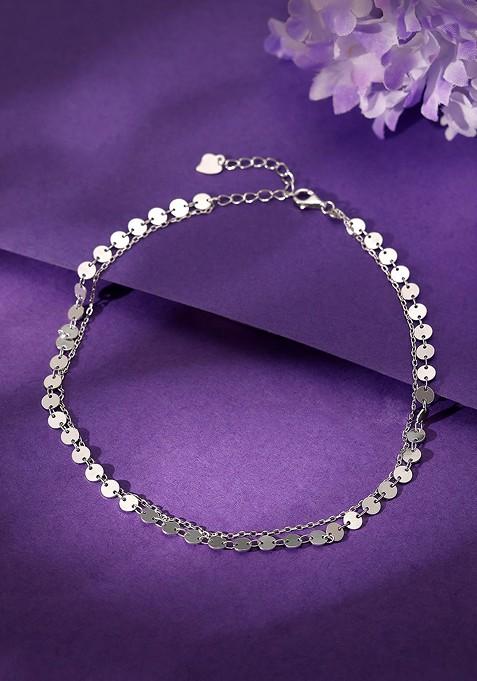 Indya X Giva 925 Sterling Silver Rhodium Plated Dose Of Shine Single Anklet