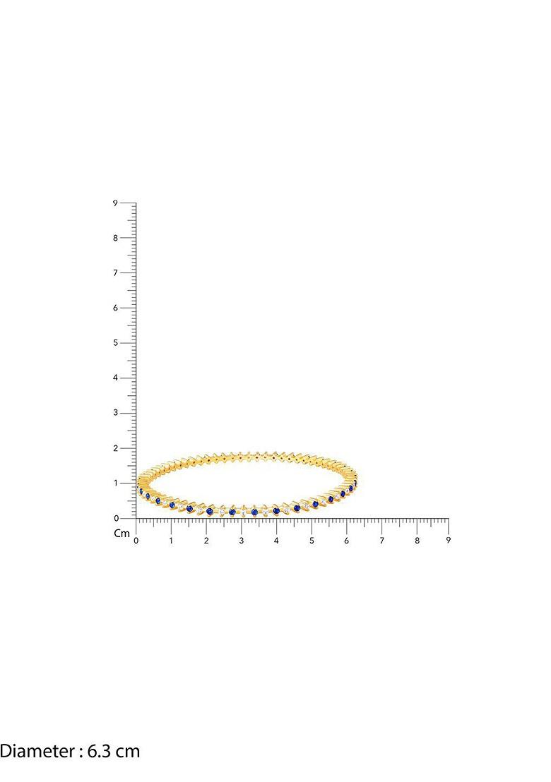 Indya X Giva 925 Sterling Silver Gold Plated Stones Studded Bangle