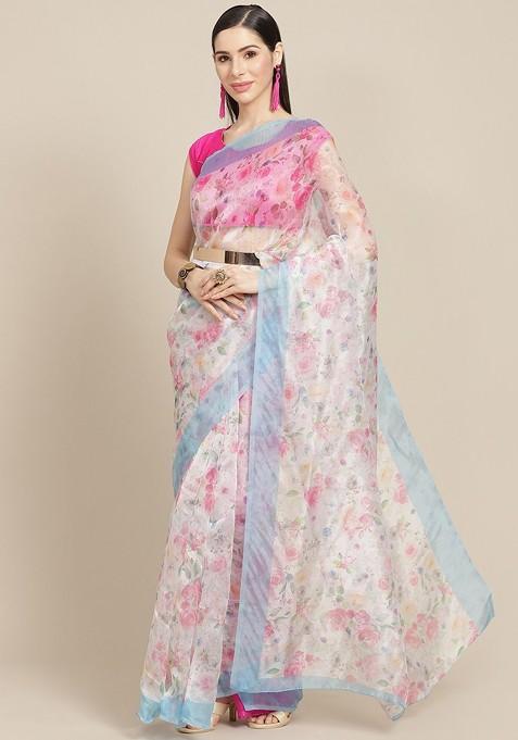 Floral Organza Saree