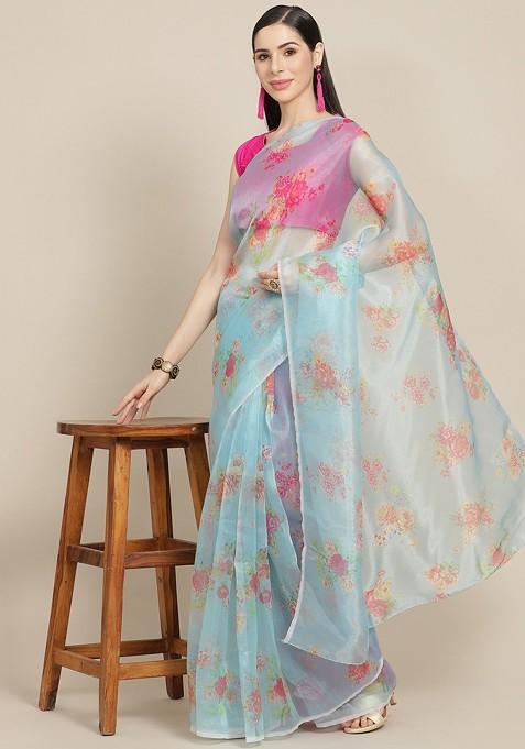 Floral Organza Saree