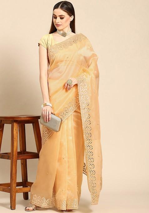 Gotta Patti Organza Saree