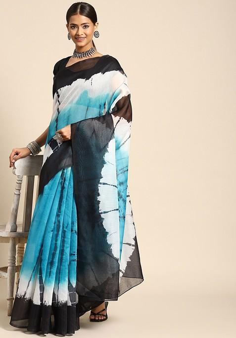 Black tie and dye saree