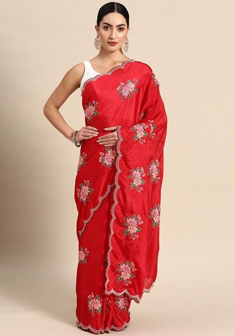 Floral Embroidered Saree