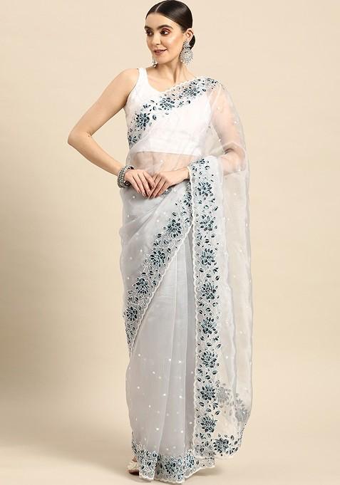 Floral Embroidered Saree