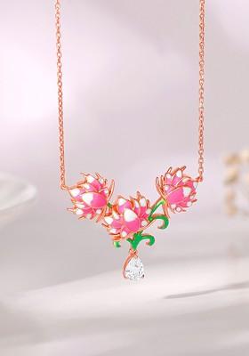 Indya X Giva 925 Sterling Silver Rose Gold Plated Necklace