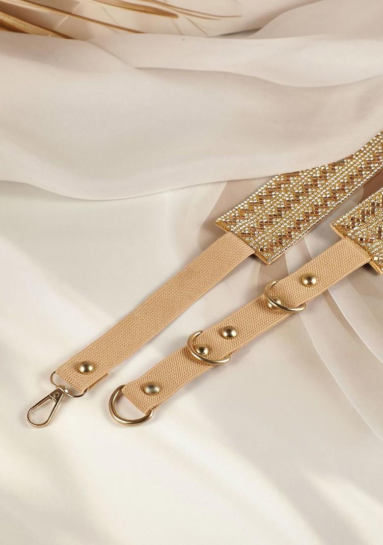 Mesh Belt Gold Diamante Belt Gold Belt Covered With Rhinestones Buy Online Terranova