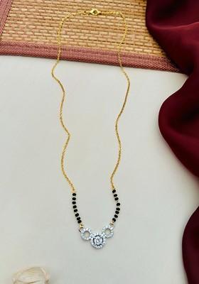 Gold-Plated Artificial Stones and Beads Mangalsutra