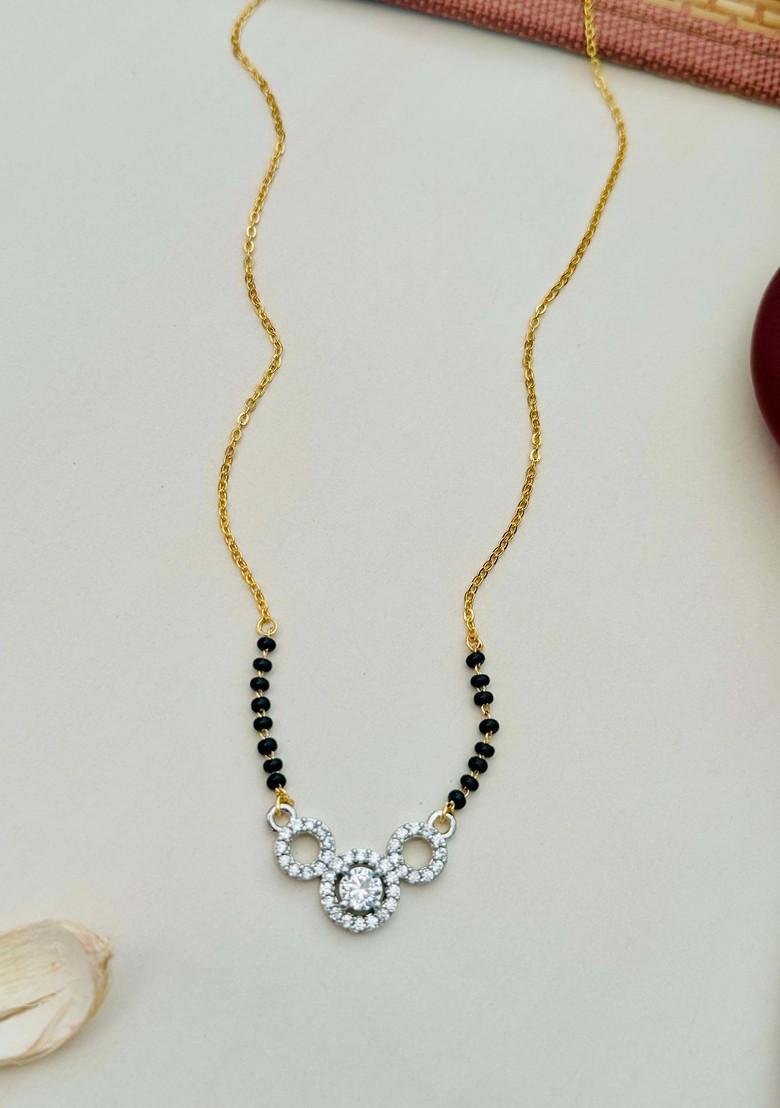Gold-Plated Artificial Stones and Beads Mangalsutra