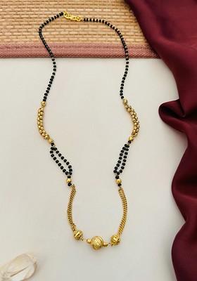 Gold-Plated Artificial Stones and Beads Mangalsutra