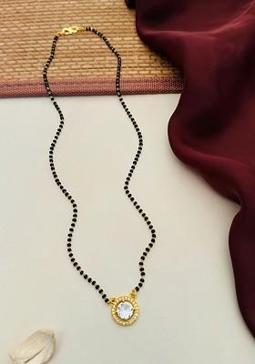 Gold-Plated Artificial Stones and Beads Mangalsutra