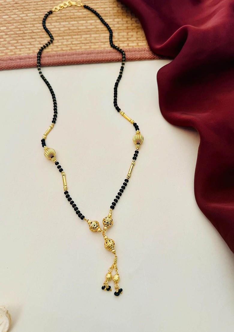 Gold-Plated Artificial Stones and Beads Mangalsutra