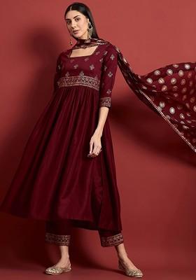 Ethnic Motifs Printed Regular Kurta With Trousers And With Dupatta