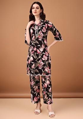Printed Pure Cotton Top With Trousers Co-Ords