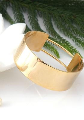 Stainless Steel Gold Plated Wide Cuff Bracelet