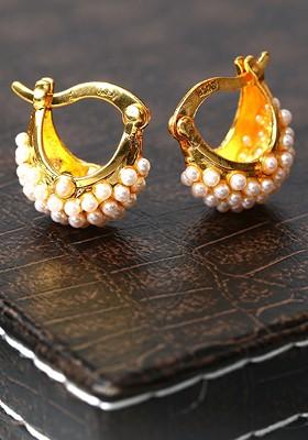 Gold Plated Contemporary Hoop Earrings