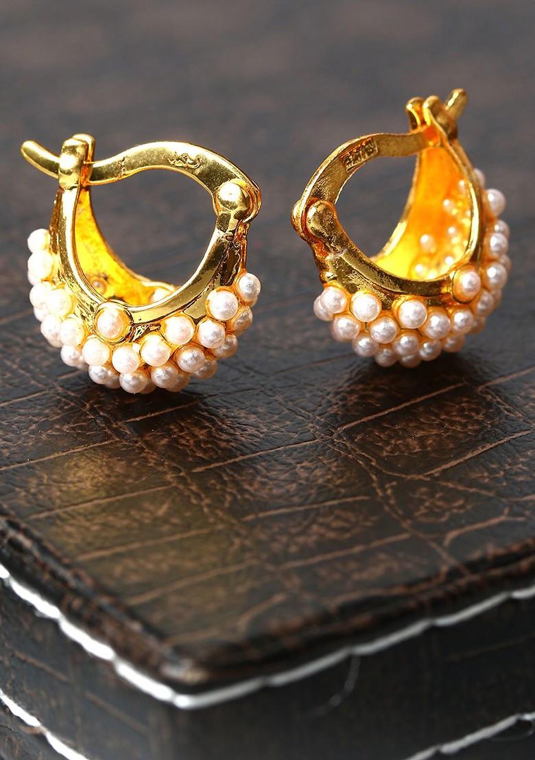Gold Plated Contemporary Hoop Earrings