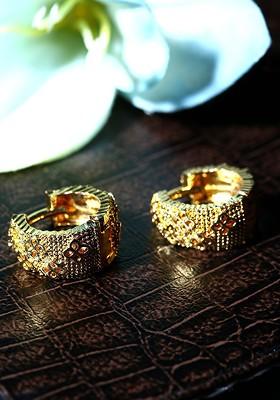 Gold Plated Contemporary Hoop Earrings