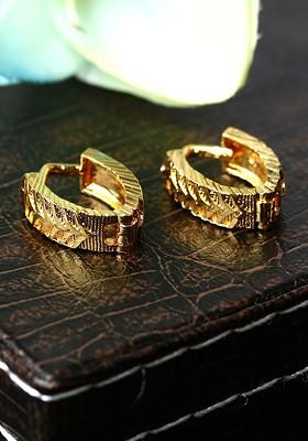 Gold Plated Contemporary Hoop Earrings